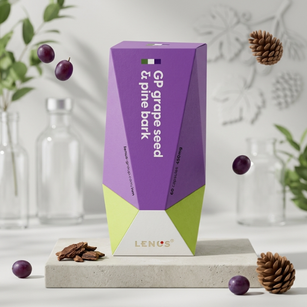 LENUS GP (เลนัส จีพี) Grape Seed & Pine Bark 450 mg (บรรจุ 60 แคปซูล)
